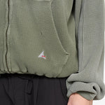 Bee Sun Faded Waffle Zip Up Hoodie Olive