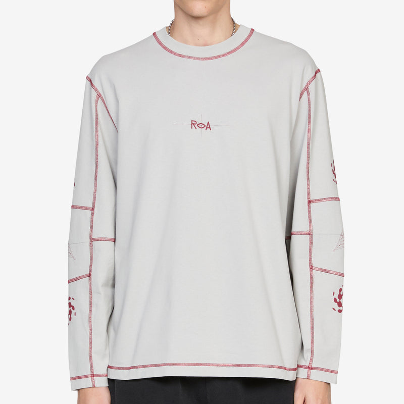 Info Stitch Organic Longsleeve Light Grey Tees