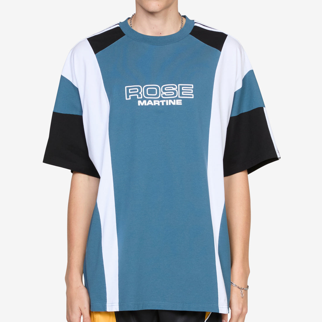 Oversized Panelled T-Shirt Agean Blue Tees