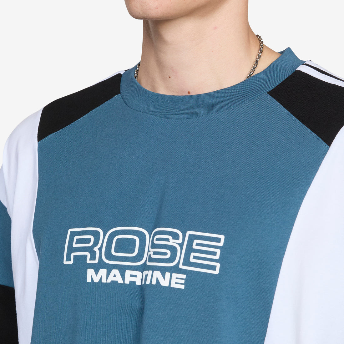 Oversized Panelled T-Shirt Agean Blue Tees