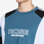 Oversized Panelled T-Shirt Agean Blue