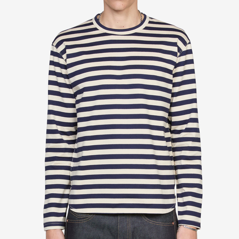 Longsleeve Stripe T-Shirt Navy | Natural Tees