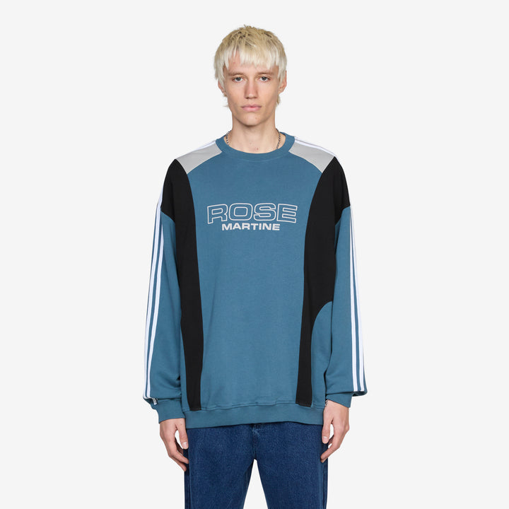 Panelled Sweatshirt Agean Blue Front