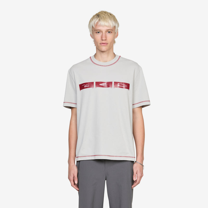 Sticks Stitch Organic T-Shirt Light Grey Tees