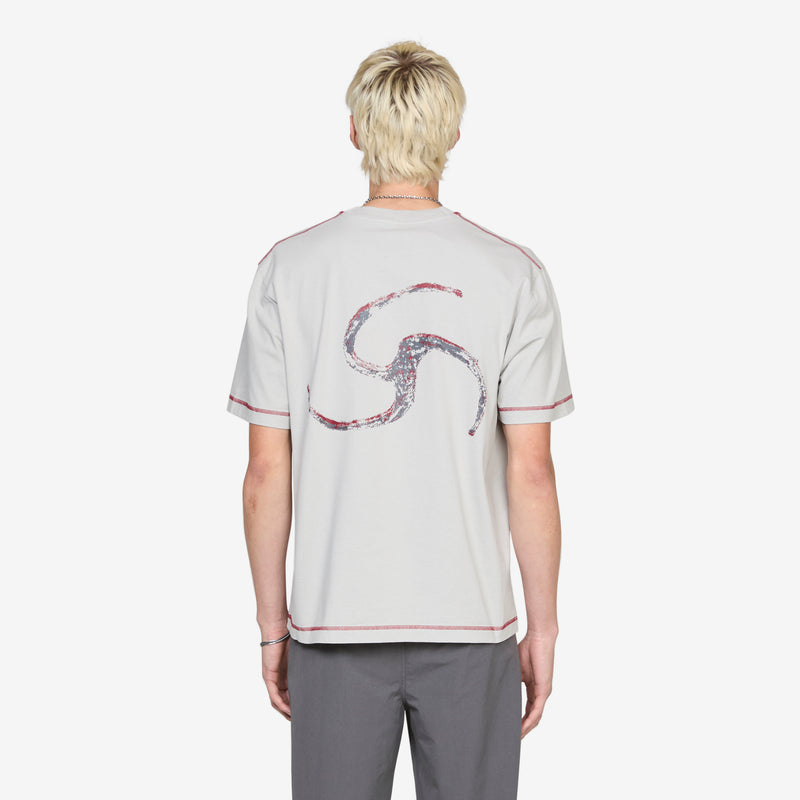 Sticks Stitch Organic T-Shirt Light Grey Tees