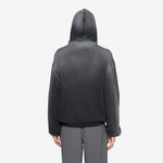 Bee Sun Faded Waffle Zip Up Hoodie Black