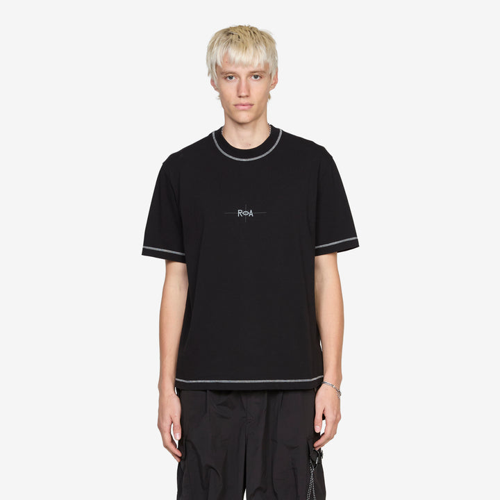 Info Stitch Organic T-Shirt Black Front