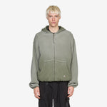 Bee Sun Faded Waffle Zip Up Hoodie Olive