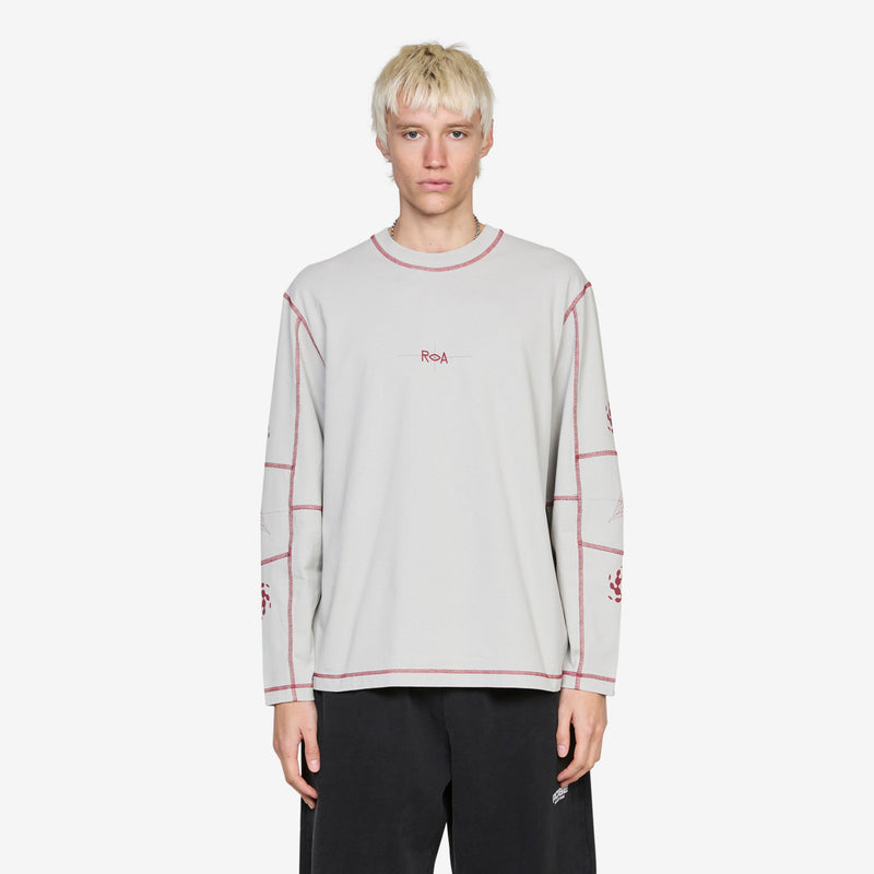 Info Stitch Organic Longsleeve Light Grey Tees