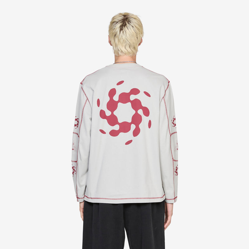 Info Stitch Organic Longsleeve Light Grey Tees