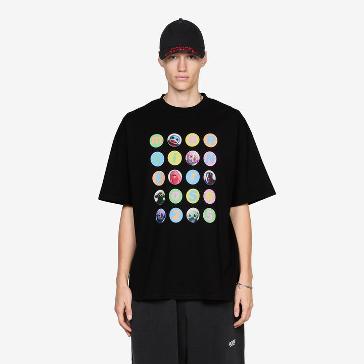 Oversized Fuzzy Balls T-Shirt Black Front