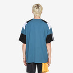 Oversized Panelled T-Shirt Agean Blue
