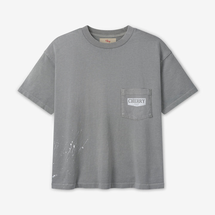 Chevron Boxy Pocket T-Shirt Smoke Front