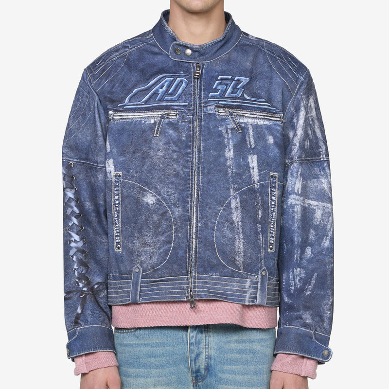 Zen Trompe L'oeil Rider Jacket Navy Jackets