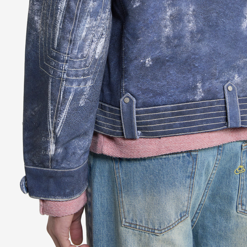 Zen Trompe L'oeil Rider Jacket Navy Jackets