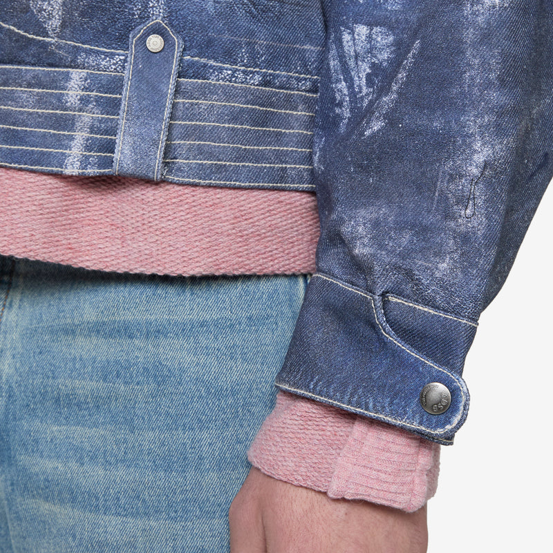 Zen Trompe L'oeil Rider Jacket Navy Jackets