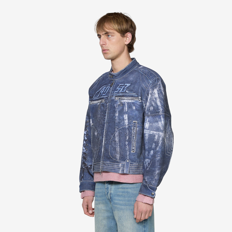 Zen Trompe L'oeil Rider Jacket Navy Jackets
