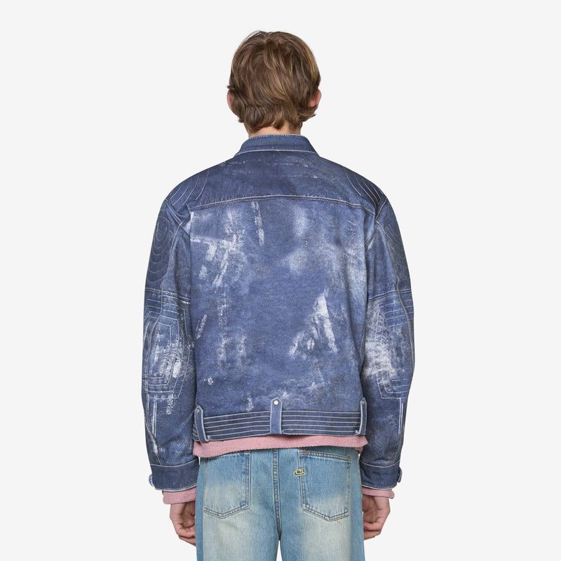 Zen Trompe L'oeil Rider Jacket Navy Jackets