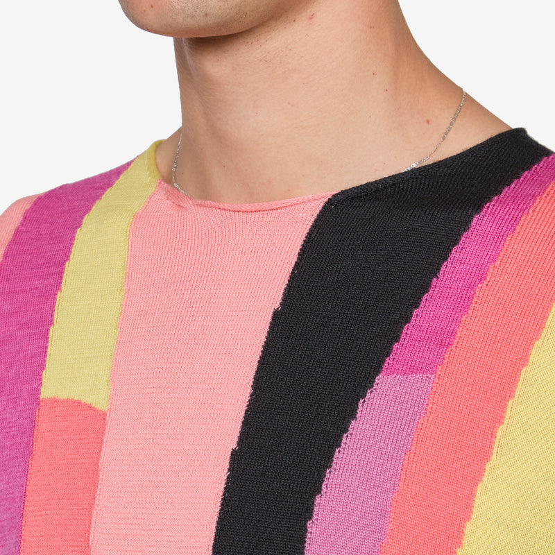 Patchwork Sweater Pink Multi Jumpers