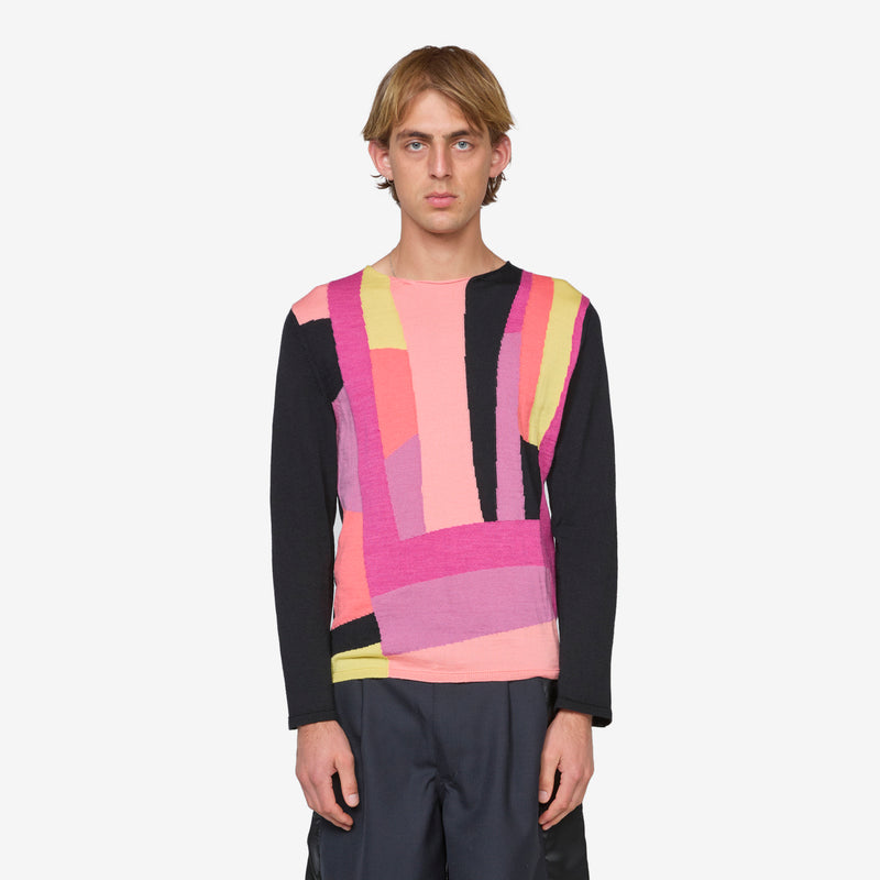 Patchwork Sweater Pink Multi Jumpers