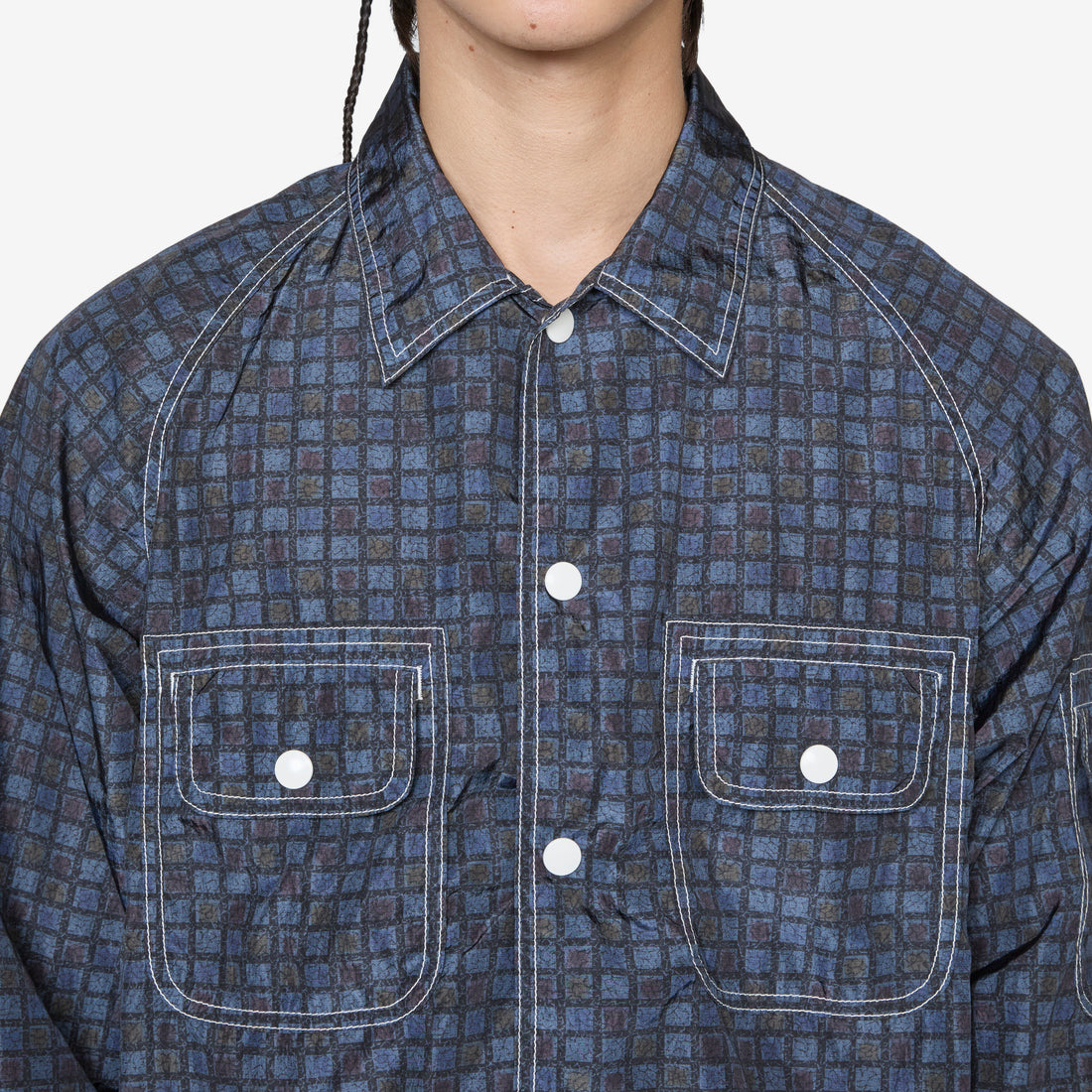 Sports SHT-JAC Nylon Print Navy Shirts