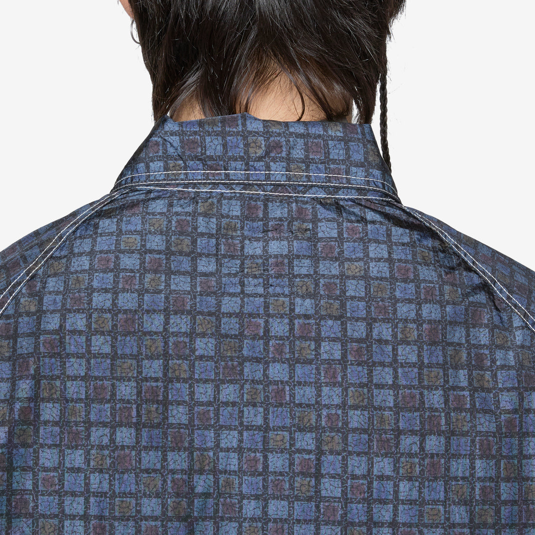 Sports SHT-JAC Nylon Print Navy Shirts