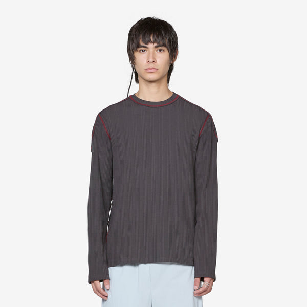 Boxed Rib Pullover Shale Brown