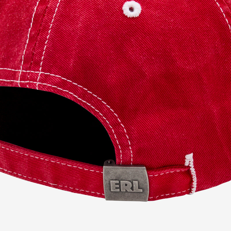 California Embroidered Cap Red Headwear