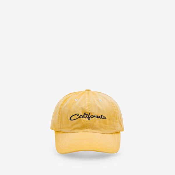 California Embroidered Cap Yellow Headwear