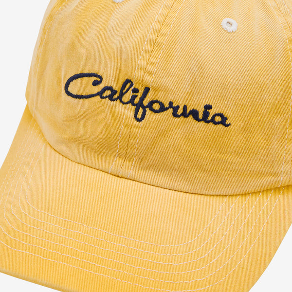 California Embroidered Cap Yellow Headwear