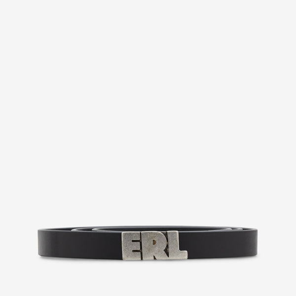ERL Logo Skinny Leather Belt Black Accessories