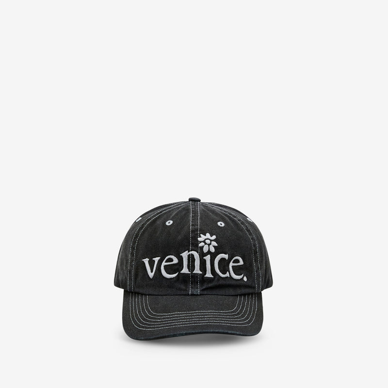 Venice Embroidered Cap Black Headwear
