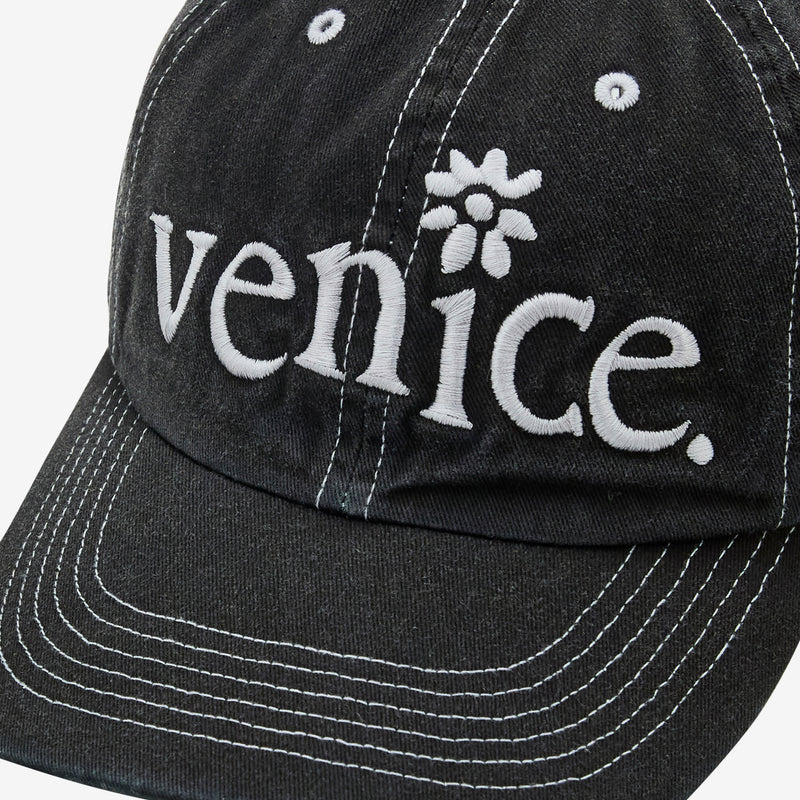 Venice Embroidered Cap Black Headwear