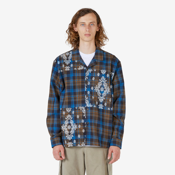 Paisley Printed Flannel Shirt Brown