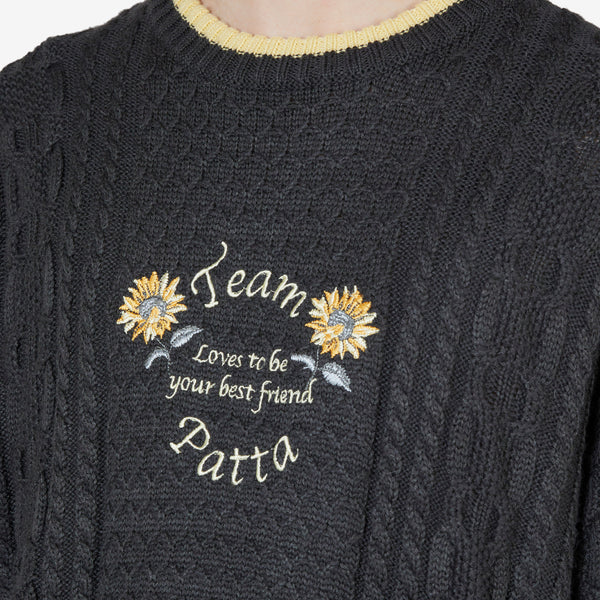 Loves You Cable Knitted Sweater Pirate Black