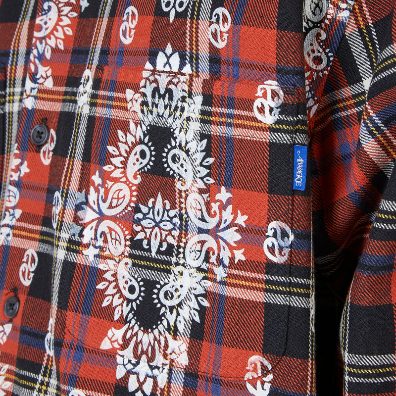 Paisley Printed Flannel Shirt Black Shirts