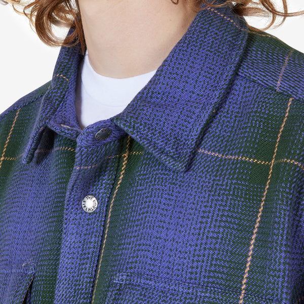 Valley Twill Utility Shacket Pine Needle Large Halfdome Shadow Plaid
