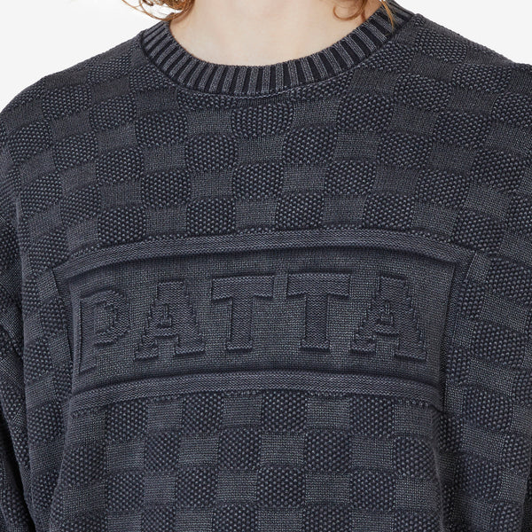 Purl Ribbed Knitted Sweater Pirate Black