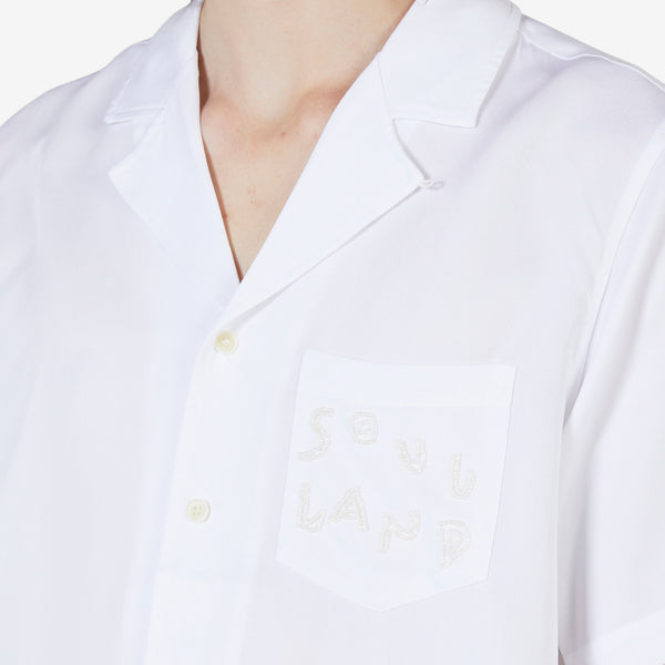 Orson Beaded Logo Shirt White