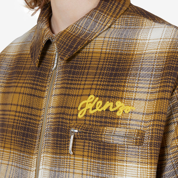Lightweight Chequered Jacket Dark Brown