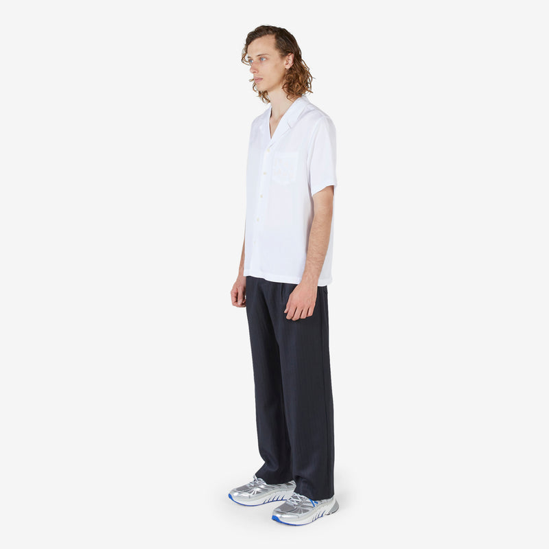 Orson Beaded Logo Shirt White
