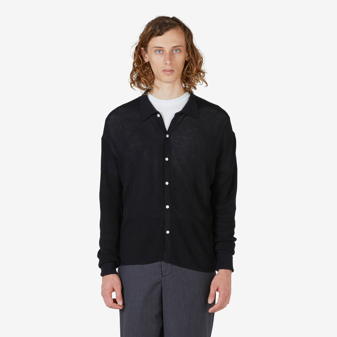 Paul Longsleeve Polo Black Shirts