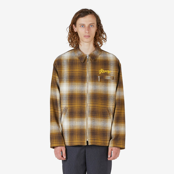 Lightweight Chequered Jacket Dark Brown