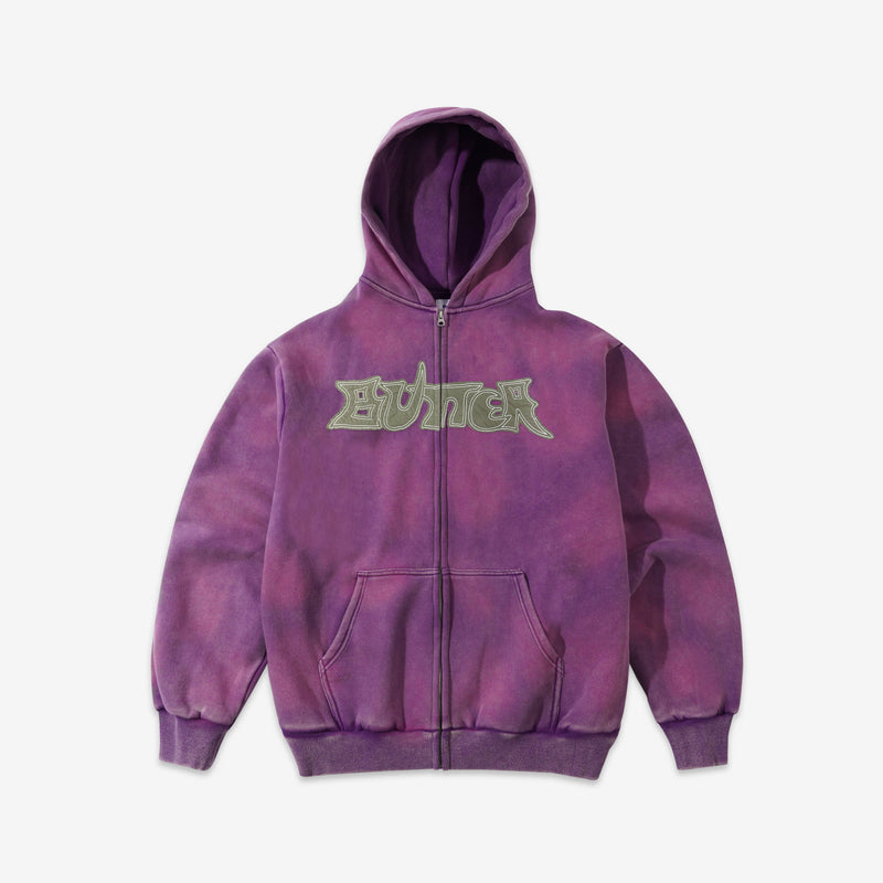 Encounter Zip-Thru Hood Washed Purple Jumpers