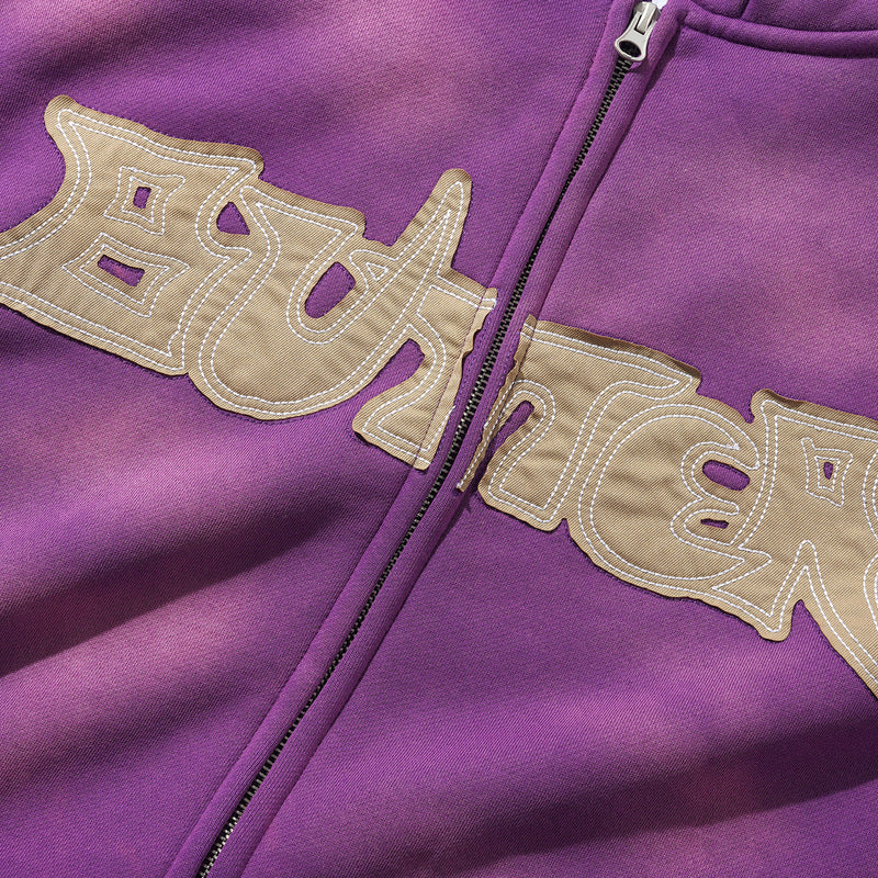 Encounter Zip-Thru Hood Washed Purple Jumpers