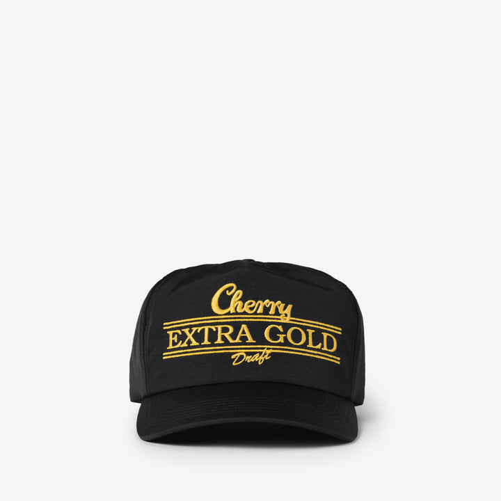 Extra Gold 5 Panel Hat Black Front