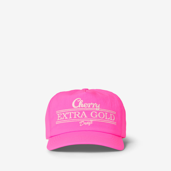 Extra Gold 5 Panel Hat Neon Pink Front