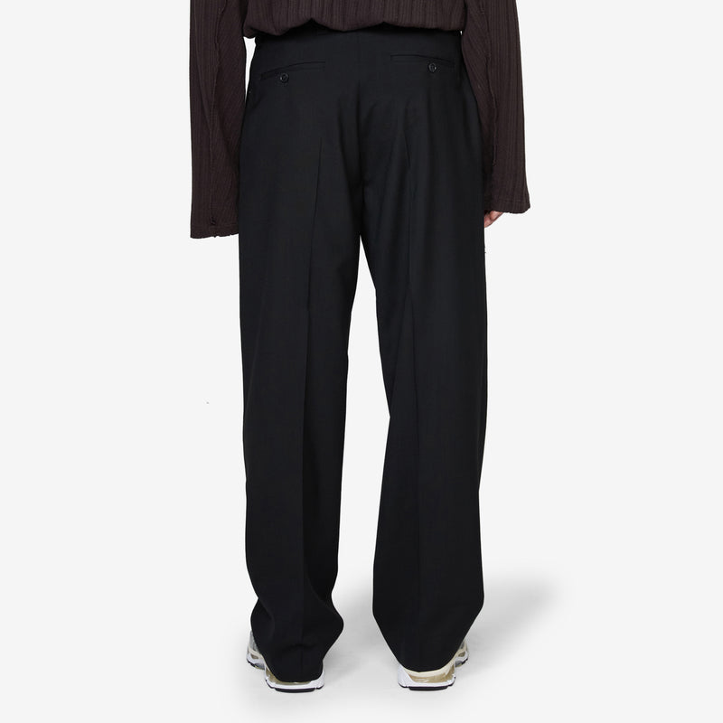 Study Trousers Black Tropical Wool Pants