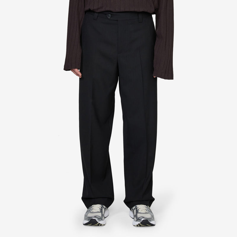 Study Trousers Black Tropical Wool Pants