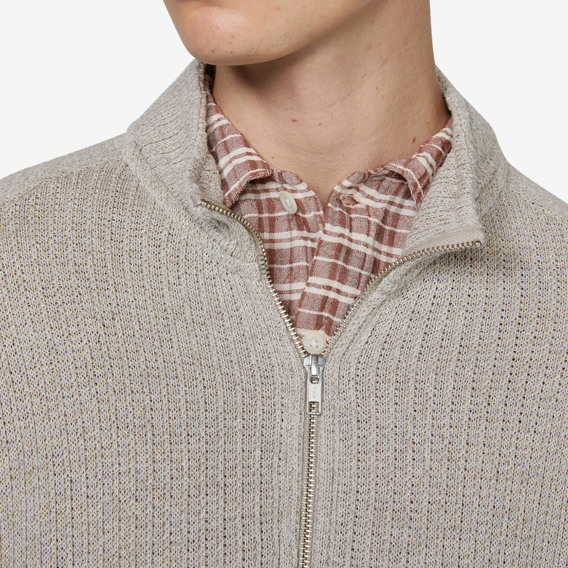 Leisure Zip Up Oatmeal Jumpers
